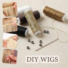 Kit de extensiones de cabello para coser, 2500 cuentas de anillo con revestimiento de silicona, hilo de coser, enhebrador de aguja de bucle, aguja de gancho para tirar - Ver 7