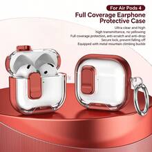1 buah Casing Ponsel/Penyangga Earphone Transparan dengan Tutup Terbuka dan Warna Kontras, Kompatibel dengan Apple 4 Earbud Bluetooth Nirkabel, Transparan dengan Pelindung Lembut untuk Switch Pro 2 - Clear - View 30