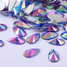 ICIQ 50pcs 8*13mm Acrylic Non-Hotfix Rhinestones Flat Back Teardrop Shape AB Color DIY Jewelry Crystal Stones For 3D Nail Art, Clothing, Wedding Outfits - 8mm*13mm - View 21