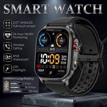 2026 Upgraded Fashion Sports Smart Watch For Women, 2.01-Inch HD AMOLED Touch Screen, 1400mAh Large Battery, LED Flashlight + SOS Flashing Mode, IPX8 Waterproof, Bluetooth Calling, AI Voice, 100+ Sports Modes, Fitness Tracking Watch, Compatible With IPhone And Android - View 16