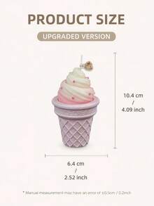 Ice Cream Cone Gift Box Candle, Coffee Brown, Pink, Long-Lasting Fragrance, Smokeless And Non-Flammable, Birthday Gift, Wedding Decor Style, Room Bedroom Decoration, Back To School Season, Halloween, Christmas - Multiple Styles - View 14