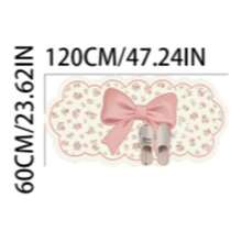 1pc Pink And White Wavy Edge Bow Rug, Faux Cashmere, Thickened Carpet, Plush Carpet, Autumn/Winter Carpet, Thickened Carpet, Decorative Carpet, Bedroom Decor - Multicolor - View 16