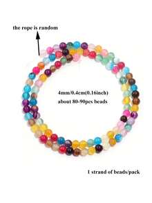 1 Strand 4/6/8/10mm Natural Stone Beads Multicolor Striped Agates Loose Spacer Beads For Jewelry Making DIY Bracelets Necklace Accessories - Multicolor - View 13