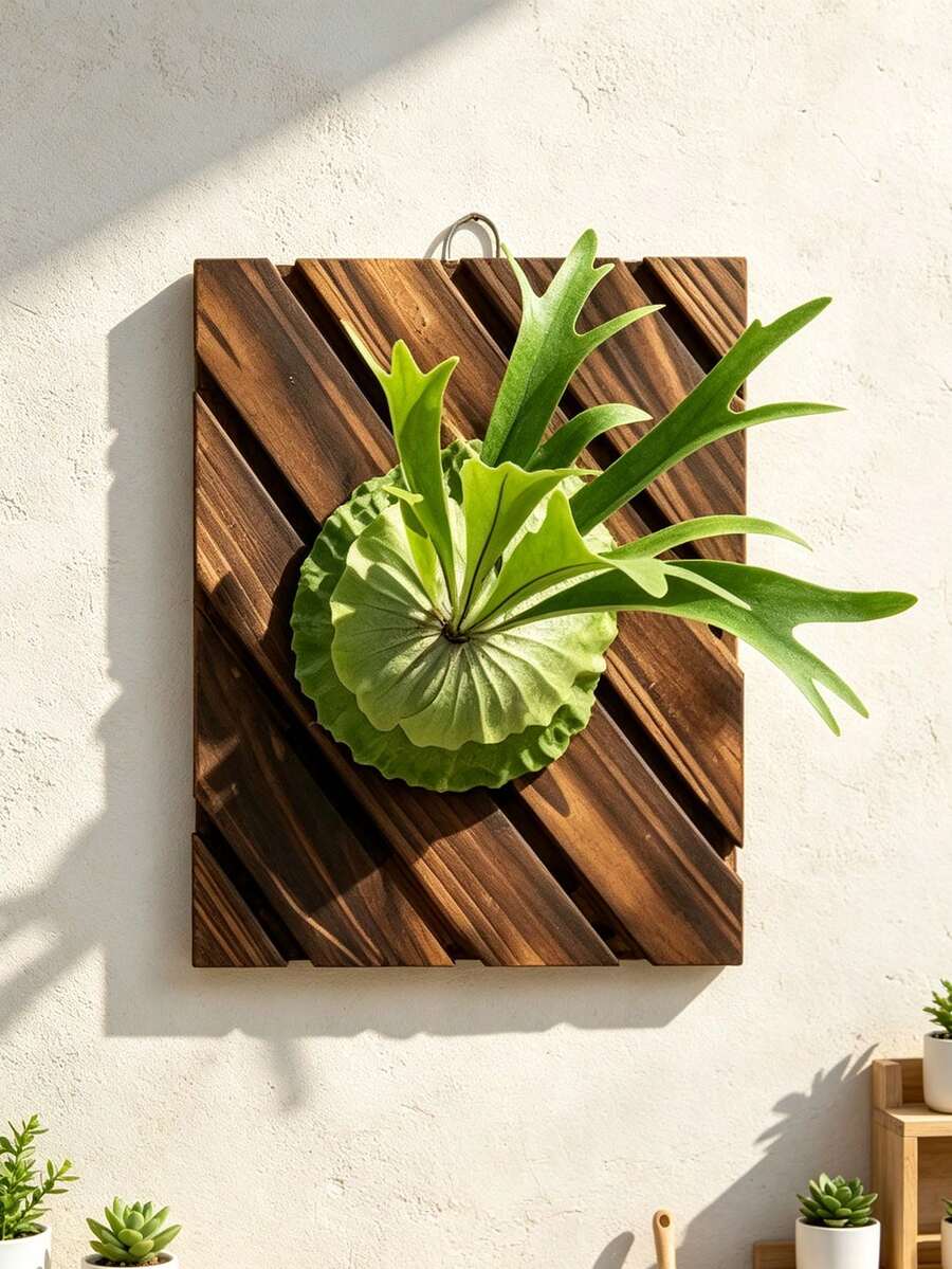 Deer Fern Installation Board, Orchid Wood Wall Flowerpot, Climbing Plant, Indoor And Outdoor Plant Frame Wall Hanging Rack Hanging Board, Wall Mounted Creative Decoration - One Size Fits All - View 1