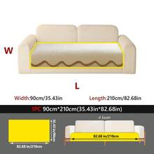 1PC French Countryside Style Irregular-Edge Sofa Cushion Cover – Chenille Four-Season Universal Non-Slip Seat Pad, New Style Machine Washable Sofa Throw Cover Protector - Beige - View 13