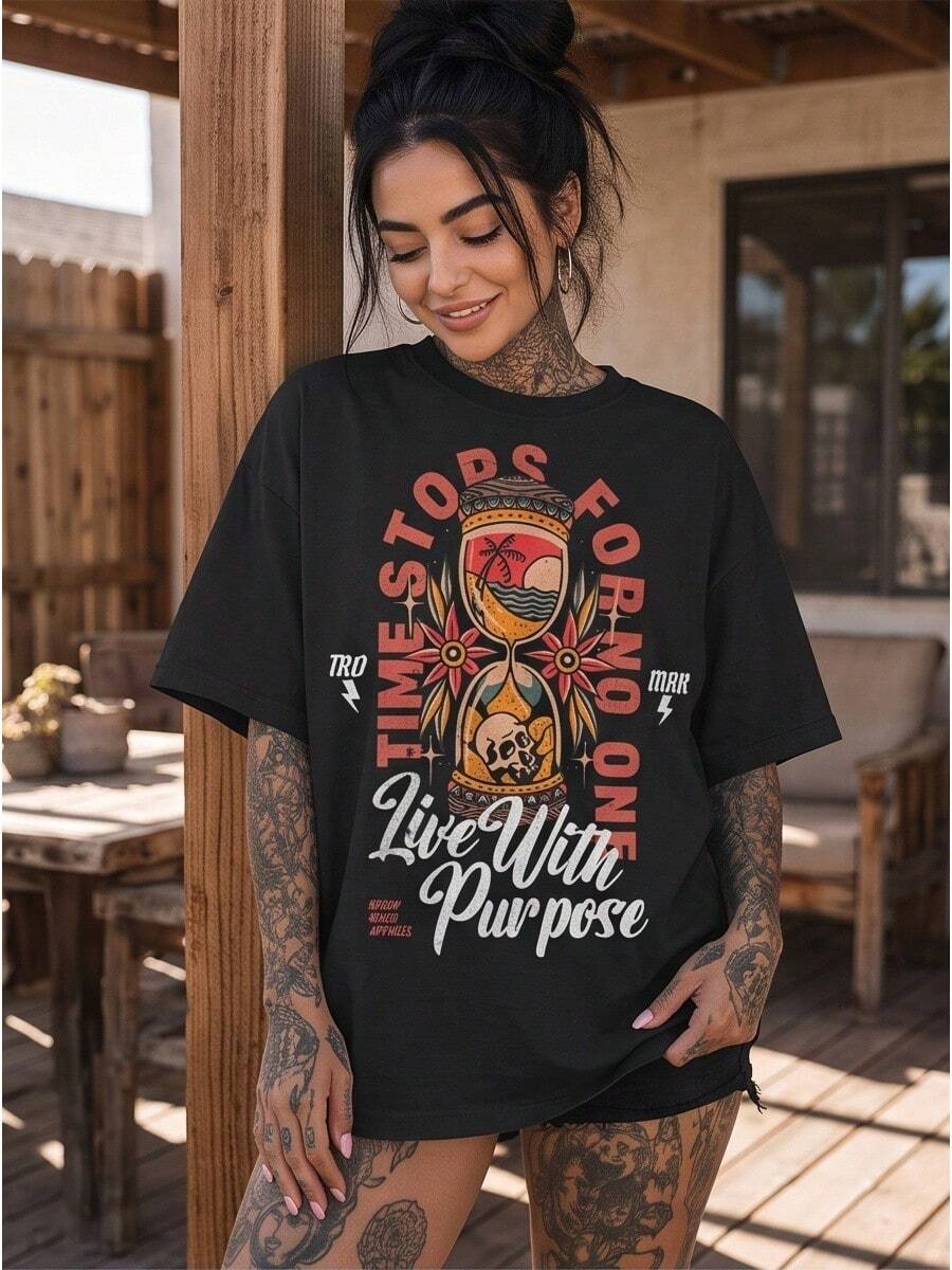 Women T-Shirts - 黑色 - 查看 1