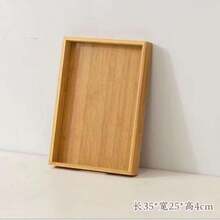 Juego de 7 bandejas apilables de bambú con asas huecas, bandejas rectangulares para cocina, comedor, mesa de café, aperitivos, té, desayuno, almacenamiento de frutas - Albaricoque - Ver 16