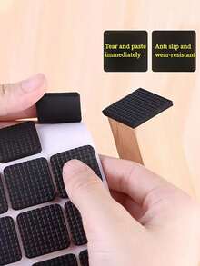 30PCS Non-Slip Furniture Pads, Easy To Apply, Anti-Scratch, Noise Reduction, Floor Protection Pads, Material: Other Materials, Indoor/Outdoor Use Without Power, Chair Silent Foot Pads, Table/Chair/Stool Leg Protection Covers, Sound-Insulating Non-Slip Stickers, Furniture Anti-Collision Pads (Square/Round Randomly Sent) - A - View 10