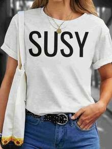 ChristmasSusy-Shirt Summer Simple HarajukuHot Item - 白色 - 查看 5