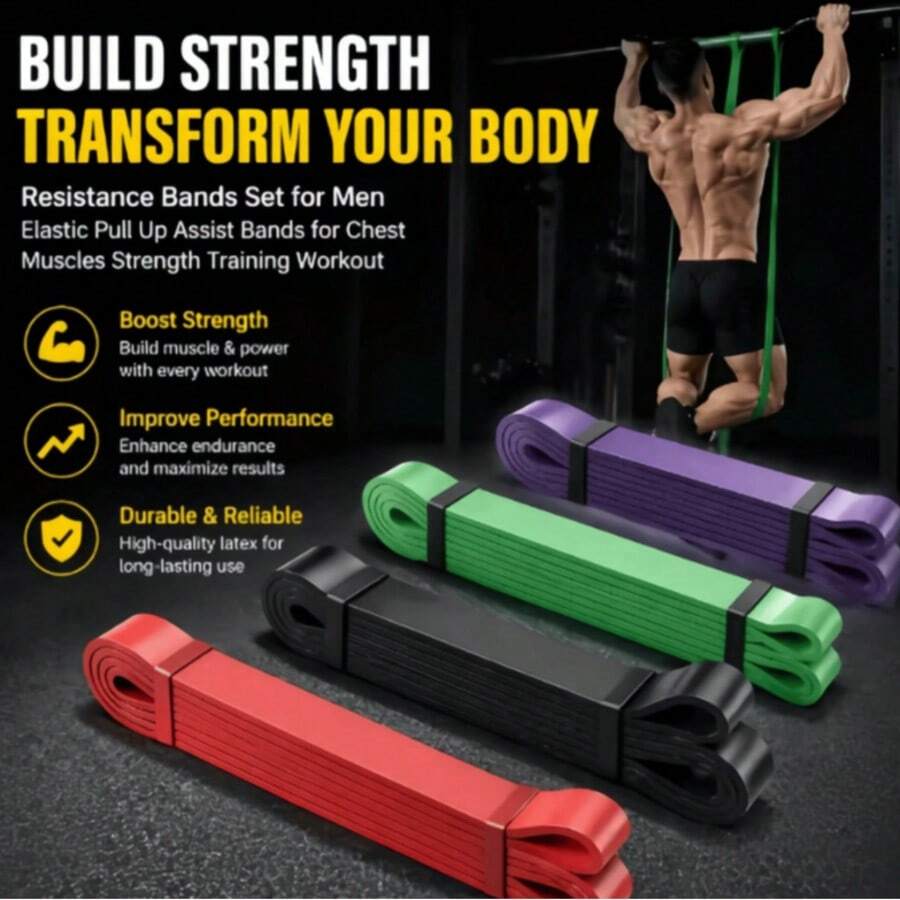 10pcs Multi-Function Carabiner And Handle Door Anchor Resistance Band Set, Pull-Up Assist Elastic Band, Yoga Fitness Training Resistance Band, Suitable For Arm, Leg And Full Body Shaping Workout - A - View 1
