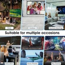 4K Projection Home Theater Screen | Full HD 3D 16:9 Dual-Sided Projection Screen, Projection Screen, Suitable For Indoor And Outdoor Use, Wall Installation, Hanging Option, Multiple Specifications Available, Perfect For Backyard Movie Nights - View 10