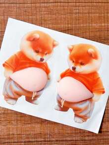 Silicone Car Anti-Collision Sticker, Big Belly Corgi Shiba Inu Sticker, Anti-Collision Sticker, Car Accessories - Multicolor - View 11
