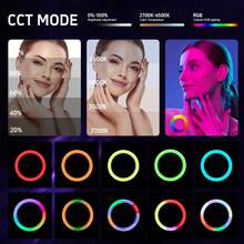 10-Inch Ring Light Strip, 63-Inch Extendable Tripod And Phone Holder, Dimmable LED Ring Light For Photography And Live Streaming, Suitable For Selfie Camera Photography/Makeup/Video/Live Streaming. - 黑色-10IN fill light - 查看 6