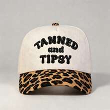 1件女款K2k雙色「TANNED AND TIPSY」刺繡字母帽，可調節防紫外線遮陽帽，適合日常休閒、派對、旅行，假期禮物，送給媽媽和愛人的最佳禮物 - 多色 - 查看 9