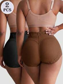 2 PCS Women's Tummy Control Body Shaper Briefs, Shapewear Bottoms,Firm Waist And Lift Buttocks, Suitable For Various Occasions - Multicolor - View 1
