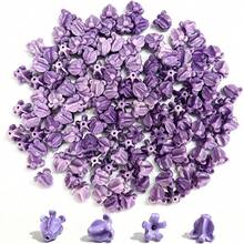 100pcs Crown Flower Beads, 12mm Hawaiian Crown Flower Random Mixed Colors, Straight Hole Glossy Colorful Flower Beads, Resin And Synthetic Coral Pink - Multi-color - View 10
