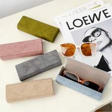 1pc Portable Handmade PU Eyeglasses Case, Fashion Glasses/Glasses Box - Multicolor - View 7