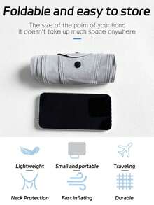 1PC Folding Travel Pillow, Lightweight And Portable-First Neck Pillow With Arm Strap! Supports Head, Body, And Arms, Providing Tilt Support. - Multicolor - View 9
