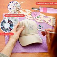 cgelaero 8500pcs Rhinestone Hot Fix Rhinestone Decoration Tool Kit, Suitable For Clothes, Fabric, Leather And Other Materials, Includes 6 Applicator Tips, Stand, Tray, Tweezers And 3 Boxes Of AB Color Rhinestones - Multicolor - View 9