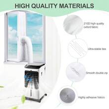 Portable Air Conditioner Window Seal Adjustable Connector For Sliding Door And Window Openings Universal AC Hose Seal Cloth With Zipper And Adhesive Fasteners Upgraded Cuff Design Compatible With Various Portable Cooling Units Easy Installation - White - View 10