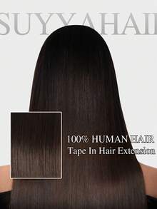 SUYYA Seamless Skin Weft Adhesive Glue Tape In 100% Real Remy Human Hair Balayage Straight Extensions Salon Quality For Woman - S2 - View 2