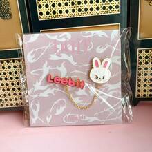 1 Set 4pcs SKZOO Cute Big Head Brooch, With English Name Tag, Chain Design, Fashion Brooch For Fans - Multicolor - View 7