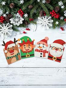 4pcs/1pc Christmas Gift Bag Set - Featuring Santa Claus, Snowman, Reindeer And Elf Patterns; Suitable For Christmas Party Gift Wrapping, Winter Theme Event Party Favors, Christmas Dinner Souvenirs, Etc. - One Size Fits All - View 10