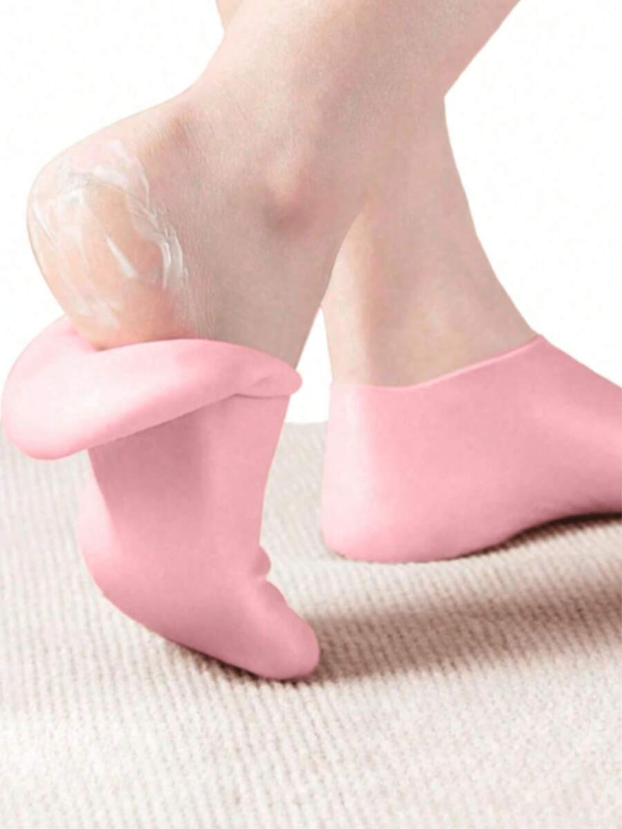 1 Pair Multi-Function Silicone Soft Foot Care Gloves, Moisturizing And Exfoliating, Suitable For Moisturizing, Preventing Cracking, Softening Calluses And Keratin - Multicolor - View 1
