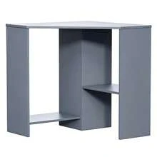 Corner Computer Desk, 72*72*76cm Space Saving Home Office Desk With Storage Shelf, Study Writing PC Laptop Gaming Workstation Table For Small Rooms - Grey - View 1