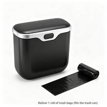 This Trash Can Is Made Of Microfiber Leather And ABS Material, Specifically Designed For Vehicles To Maintain Its Shape And Fit 99% Of Car Models. It Can Handle Both Dry And Wet Waste, Is Easy To Install, And Does Not Damage The Vehicle. - Car Trash Can - View 14