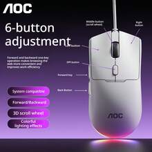 AOC Wired Gaming Keyboard And Mouse Combo RGB Backlit Mechanical Feel 68-Key Gaming Computer Keyboard - View 10