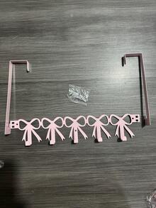 多功能壁掛式可愛粉色蝴蝶結門鉤 免鑽孔粉色蝴蝶結毛巾鉤 重型毛巾架 可愛房間裝飾 廚房圍裙收納架 - 彩色 - 查看 15