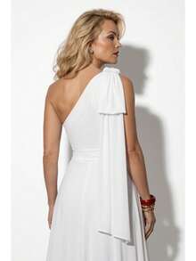 Long Dress For Bridesmaid Wedding Graduation Light Party - White - View 5
