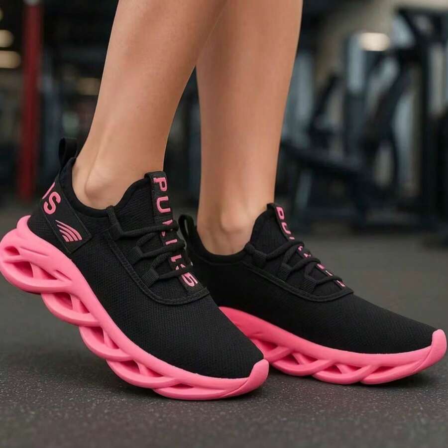 TÊNIS FEMININO CASUAL ACADEMIA MEIA ELÁSTICO TREINO CORRIDA MV - Pink - Visão 1