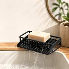1PC Soap Holder Soap Storage Rack Home Bathroom Countertop Carbon Steel Draining Box Toilet Laundry Soap Storage Rack - A - View 2