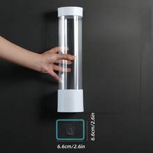 1pc Disposable Cup Holder Automatic Dispenser, No Drilling Required, Wall-Mounted, Desktop, Dust-Proof Paper Cup Rack, Water Dispenser, Home Water Dispenser, Large Capacity Dust-Proof Water Cup Storage Side Rack - Multicolor - View 5