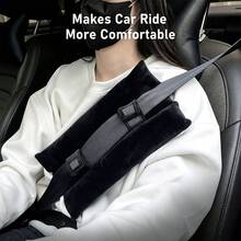 Soft Car Seat Belt Shoulder Cushion, Plush Seatbelt Padding Cover, Comfort Auto Interior Neck Protector For Driving Travel - 1PC - View 8