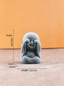 Mini Figura de Monge Buda, Decoração de Mesa Zen, Artesanato em Arenito, Pet de Chá Chinês, Decoração Oriental para Casa, Pequena Estátua para Alívio do Estresse, Presente Espiritual, Decoração de Paisagem Micro Bonsai, Pet de Chá Monge Esculpido em Pedra Zen - 1 peça - Visão 15