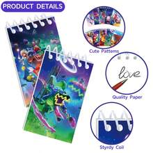 Hasbro 10pcs Mario Cartoon Mini Spiral Notebooks, Cute Memo Pads, Colorful Party Favors, Mini Spiral Notebooks, Sticky Notes, Notebooks, Birthday Party School Classroom Gifts - Multicolor - View 4