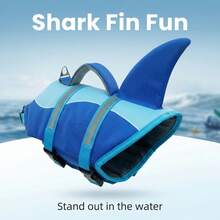 Metglad Shark-Style Dog Life Jacket - With Non-Slip Rescue Handles, Reflective Dog Swimming Life Jacket, Adjustable High Buoyancy Swimsuit For Small, Medium, And Large Dogs - Baby Blue - View 8