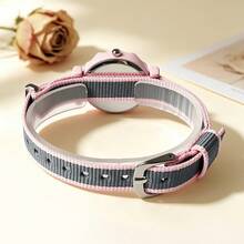 Women's Casual Cute Small Canvas Strap Quartz Wrist Watch Surprise Gift - Pink - View 3
