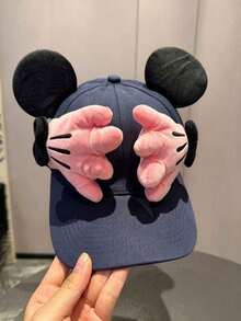 Disney, 1pc Cute Mickey & Minnie Ears Baseball Cap, Adjustable Outdoor Cartoon Casual Hat, Designed With Mickey Hand Details And Ear Decorations, With Its Adorable Cartoon Style, It's Perfect For Theme Park Visits, Outdoor Sports, Daily Wear, Travel, Parties And Holiday Occasions. Unisex Design - An Ideal Gift For Friends And Family! (Men's Baseball Cap, Women's Baseball Cap, Summer Sun Hat) - Red - View 21