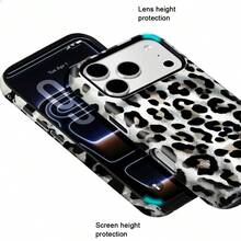 Koolife Leopard Print Phone Case Made Of TPU Material And Printed Fabric, Smooth And Hard Surface, Scratch-Resistant, Durable And Shock-Absorbing, Ideal Gift Choice, Compatible With Iphone 11, 12, 13, 14, 15, 16, 17/18 Series Models (Including Pro And Pro Max Versions) - Black and White - View 3