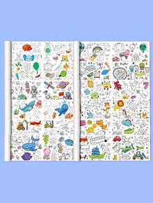 Graffiti Scroll Painting, Large Roll Paper Coloring Book, Coloring Pages, Drawing Notebook, Coloring Canvas - Multicolor - View 11