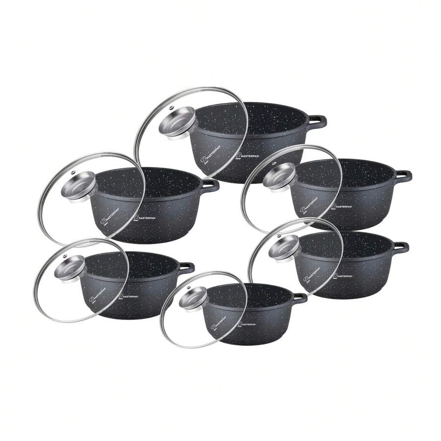 GARNKI ALUMINIUM 12el MARMUR 16 20 20 22 24 28cm MASTERPAN MP-2152 - مشاهدة 1