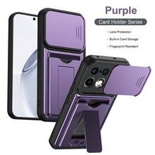 Kompatibel dengan Casing Ponsel Oppo A6 Pro/F31 5G, Casing Ponsel dengan Slot Kartu dan Penyangga, Dilengkapi Lensa Kamera Geser dan Penyangga. - Purple - View 13