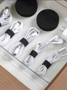 1 Roll 100/500cm Black Multi-Purpose Cable Tie, Durable Cable Organizer, Suitable For Home, Office And Electronic Products, Easy To Use Computer And TV Cable Management, Reusable, Plastic Material, Cable Organizer Home Decoration Essential , School - Multicolor - View 4