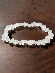 Natural Opal Asymmetric Chip Elastic Bracelet, Lucky Wealth Healing Crystal Beaded Jewelry Accessory (Natural Stone Color And Shape May Vary) - Multicolor - View 2