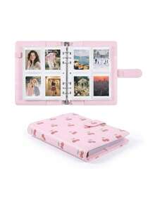 Cherry Pattern Loose-Leaf Binder Card Collection Book Photo Album Notebook,A5 PU Cover+25 Pcs 4-Grids Inner Pages Photo Card Seelves,Wedding Anniversary Family Album,Stationery Book Photocards Storage Album For Trading Card Organization&Collection - Cherry Style - View 9