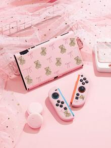 Cute Bear & Bow Pattern Switch 2 (2025)/Switch NS/Switch OLED Compatible Game Console Accessory Set, Game Console Protective Case/Dock Shell/Storage Bag, TPU Soft Shell, Beautiful & Practical, Portable Stand, Portable Travel, Anti-Drop & Anti-Scratch, Anti-Fouling, Fashionable & Romantic Gift - View 13
